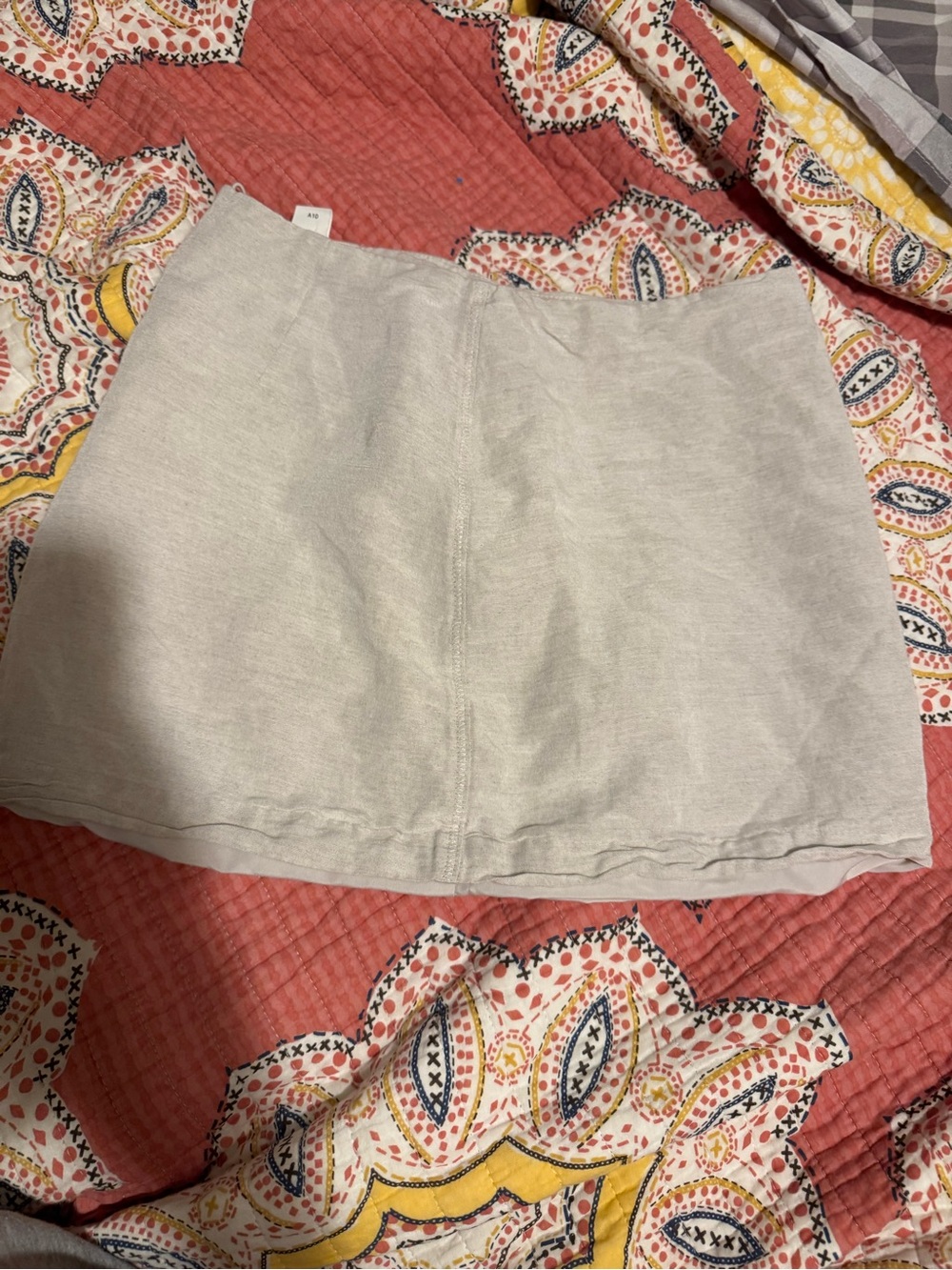 H&M Light Gray Linen-Blend Mini Skirt